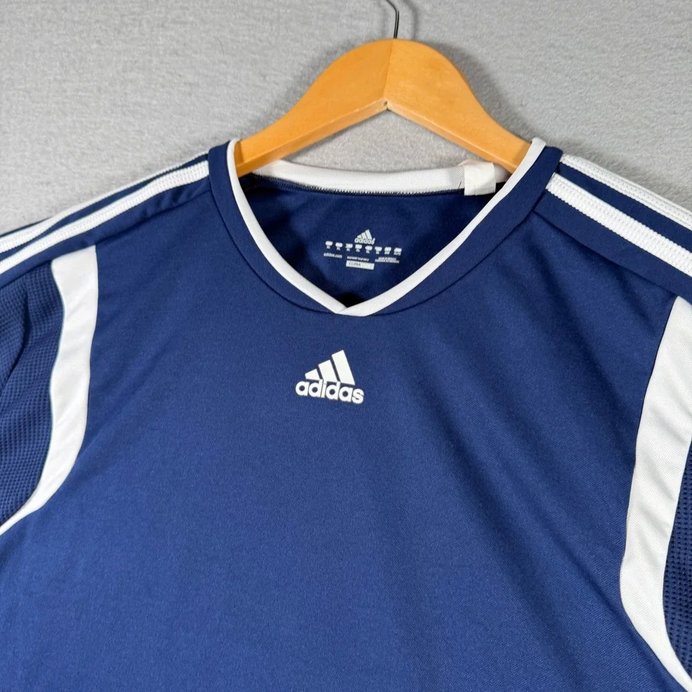 Adidas‎ ClimaCool MLS Soccer Jersey Mens XL Navy Blue White Short Sleeve Sport